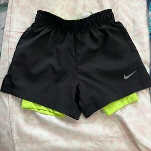 Nike Black Shorts with Neon Lime Interior